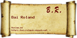 Bai Roland névjegykártya